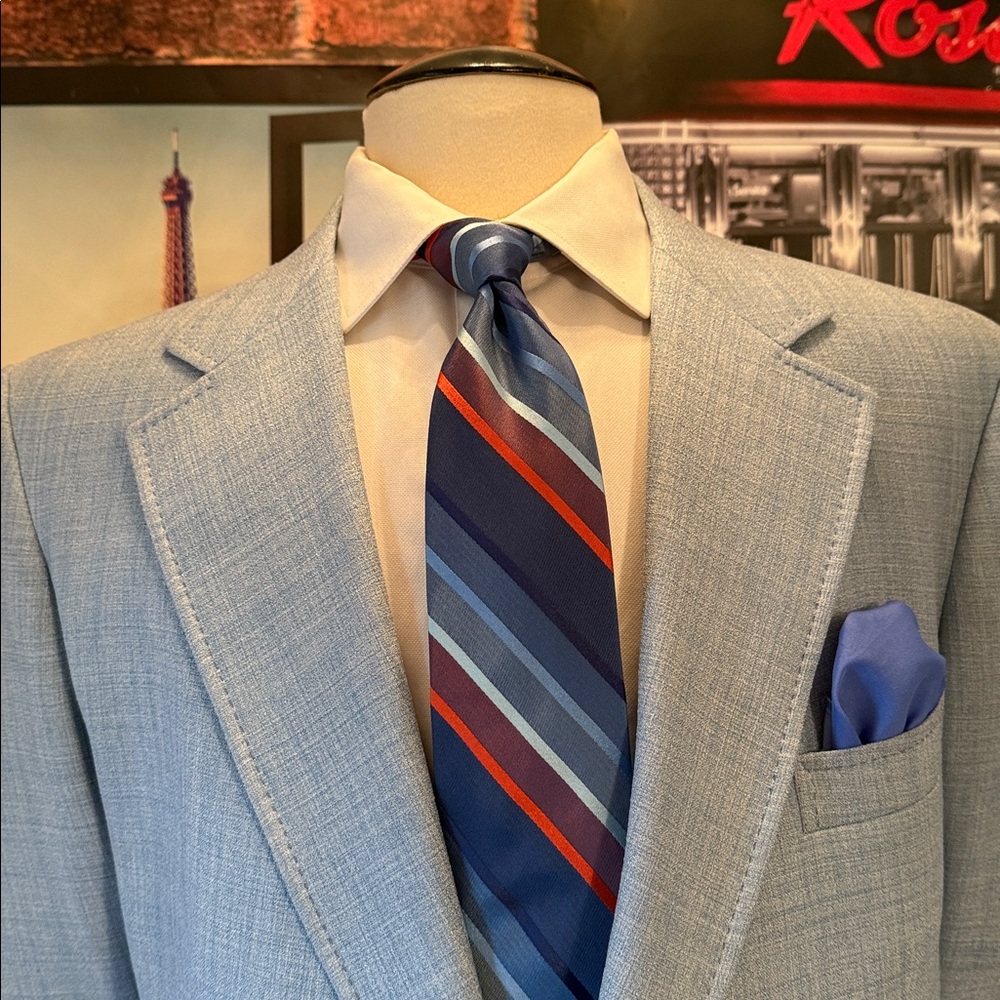 Light Blue Men's Sport Coat - Classic Tailored Blazer